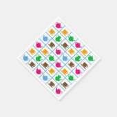 Serviette En Papier Colorful teapots (Coin)