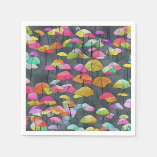 Serviette En Papier Colorful Umbrella Pattern