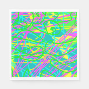 Serviette En Papier Colorie Mes Rêves Motif Gribouillage Expressif Art