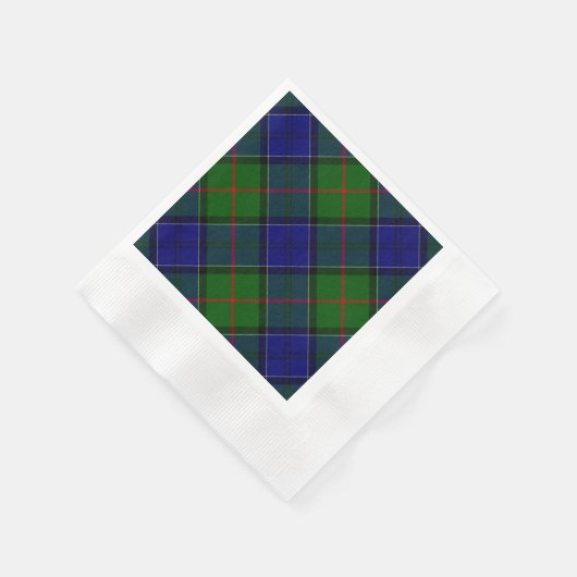 Serviette En Papier Colquhoun tartan bleu vert plaid (Coin)