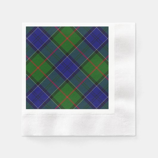 Serviette En Papier Colquhoun tartan bleu vert plaid (Devant)
