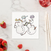 Serviette En Papier Combat de neige (En situation)
