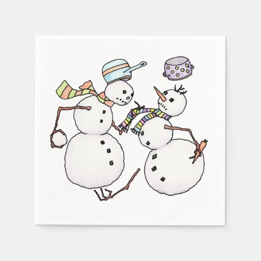 Serviette En Papier Combat de neige (Devant)