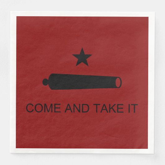 Serviette En Papier Come & Take It ! Flag de Texas State (Devant)