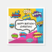 Serviette En Papier Comic Book Pop Art Custom Anniversaire (Devant)