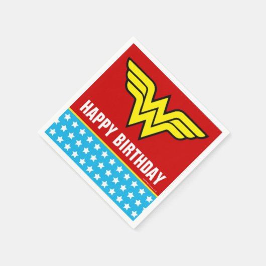 Serviette En Papier Comics DC | Logo Wonder Woman | Joyeux anniversair (Coin)