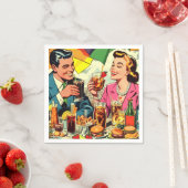 Serviette En Papier Comics Retro Couple Dracks (En situation)