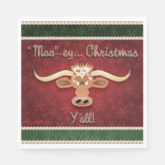 Serviette En Papier Comique Longhorn Steer (Devant)