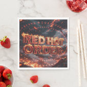 Serviette En Papier Commande Rouge Chaud (En situation)