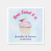Serviette En Papier Comme il est doux Mariage Cupcake rose (Devant)