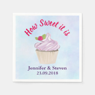 Serviette En Papier Comme il est doux Mariage Cupcake rose