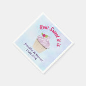 Serviette En Papier Comme il est doux Mariage Cupcake rose (Coin)