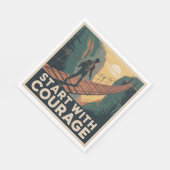 Serviette En Papier Commencez Avec Courage (Coin)