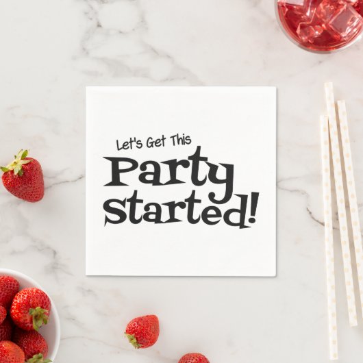Serviette En Papier Commençons cette fête (En situation)