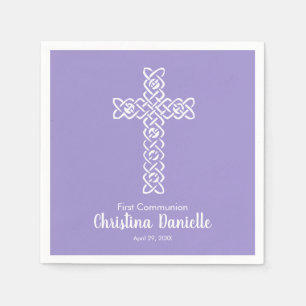 Serviette En Papier Communion Baptême Christening Lavender