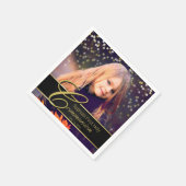 Serviette En Papier Communion Photo Elegant Gold Typography Parties sc (Coin)