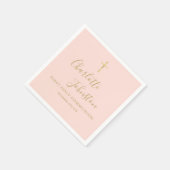 Serviette En Papier Communion solennelle écriture rose doré (Coin)
