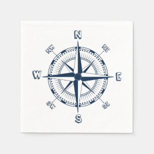 Serviette En Papier Compas nautique
