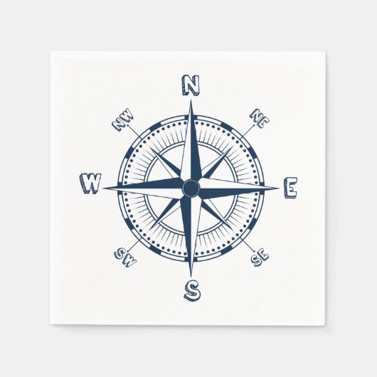 Serviette En Papier Compas nautique (Devant)