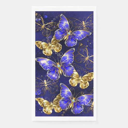 Serviette En Papier Composition avec papillons Sapphire (Devant)