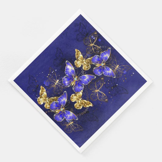 Serviette En Papier Composition avec papillons Sapphire (Coin)
