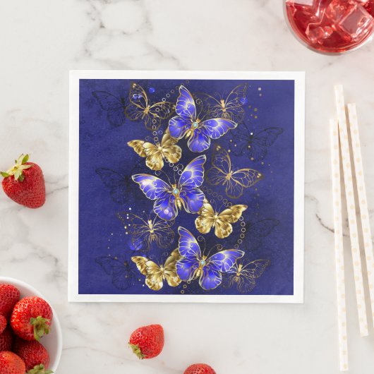 Serviette En Papier Composition avec papillons Sapphire (En situation)