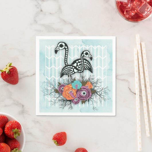 Serviette En Papier Composition de Flamingo Skeleton (En situation)