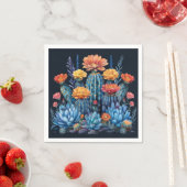 Serviette En Papier Composition des cactus à fleurs, succulents (En situation)