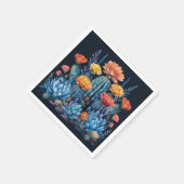 Serviette En Papier Composition des cactus à fleurs, succulents (Coin)