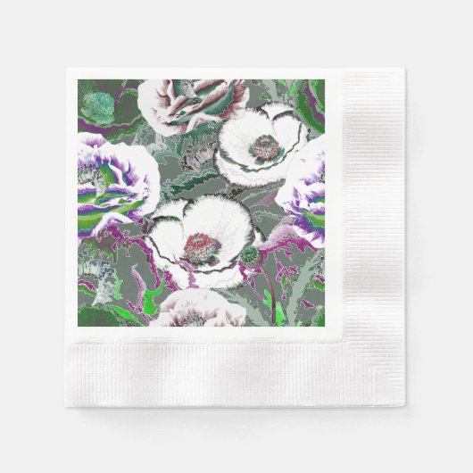 Serviette En Papier Composition des fleurs. (Devant)
