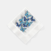 Serviette En Papier Composition des White and Blue Butterflies (Coin)