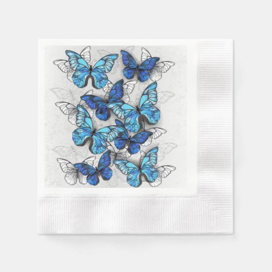 Serviette En Papier Composition des White and Blue Butterflies (Devant)