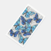 Serviette En Papier Composition des White and Blue Butterflies (Coin)