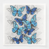 Serviette En Papier Composition des White and Blue Butterflies (Devant)