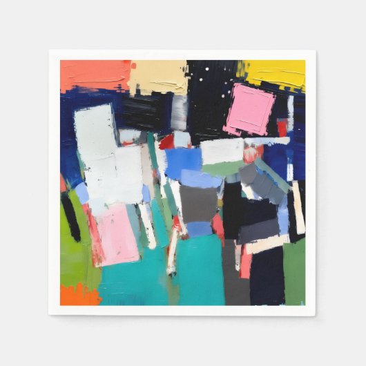 Serviette En Papier Composition d'œuvre d'art abstrait (Devant)