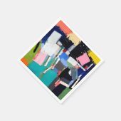 Serviette En Papier Composition d'œuvre d'art abstrait (Coin)