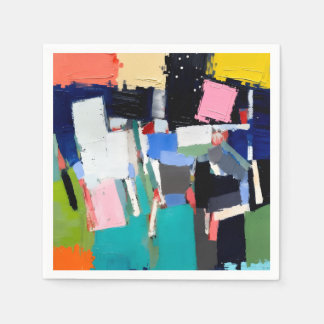 Serviette En Papier Composition d'œuvre d'art abstrait