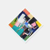 Serviette En Papier Composition d'œuvre d'art abstrait (Coin)