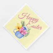 Serviette En Papier Composition florale printanière pastel (Coin)