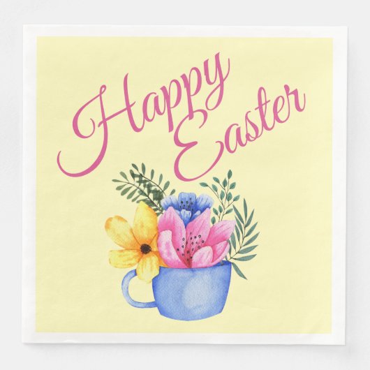 Serviette En Papier Composition florale printanière pastel (Devant)