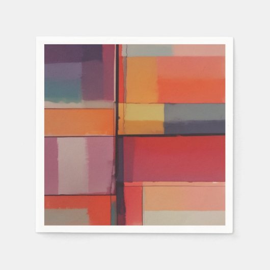 Serviette En Papier Composition moderne Oeuvre Abstraite (Devant)