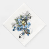 Serviette En Papier Composition sur le thème de Noël bleu (Coin)