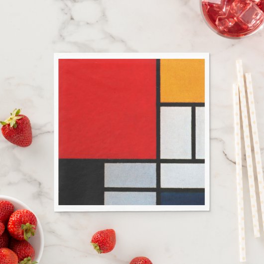 Serviette En Papier Composition with Large Red Plane (En situation)