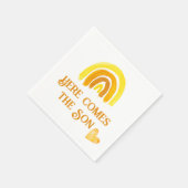 Serviette En Papier Comprend Son Jaune Sunshine Rainbow Baby shower (Coin)