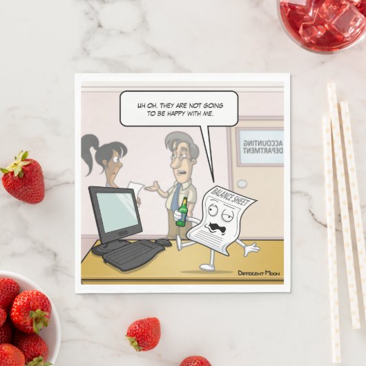 Serviette En Papier Comptabilisation Drunk Bilan Punny Party Napkins (En situation)