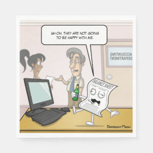 Serviette En Papier Comptabiliser le bilan de Punny Party Napkins