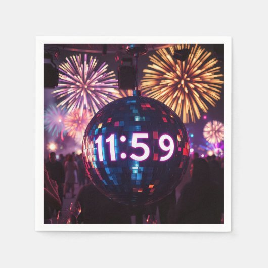 Serviette En Papier Compte à rebours de la veille du Nouvel An (Devant)