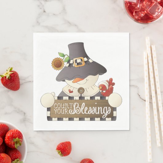 Serviette En Papier Comptez vos bénédictions (En situation)