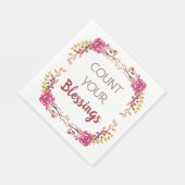 Serviette En Papier Comptez vos bénédictions Soirée Thanksgiving (Coin)