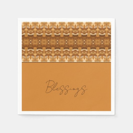 Serviette En Papier Concepteur À Motifs Brown Et Or (Devant)